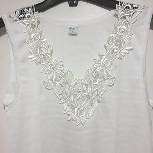 GICIPI FLORAL LACE TRIM CAMISOLE TANK SIZE M